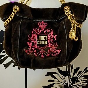 Juicy couture velvet + chain strap purse